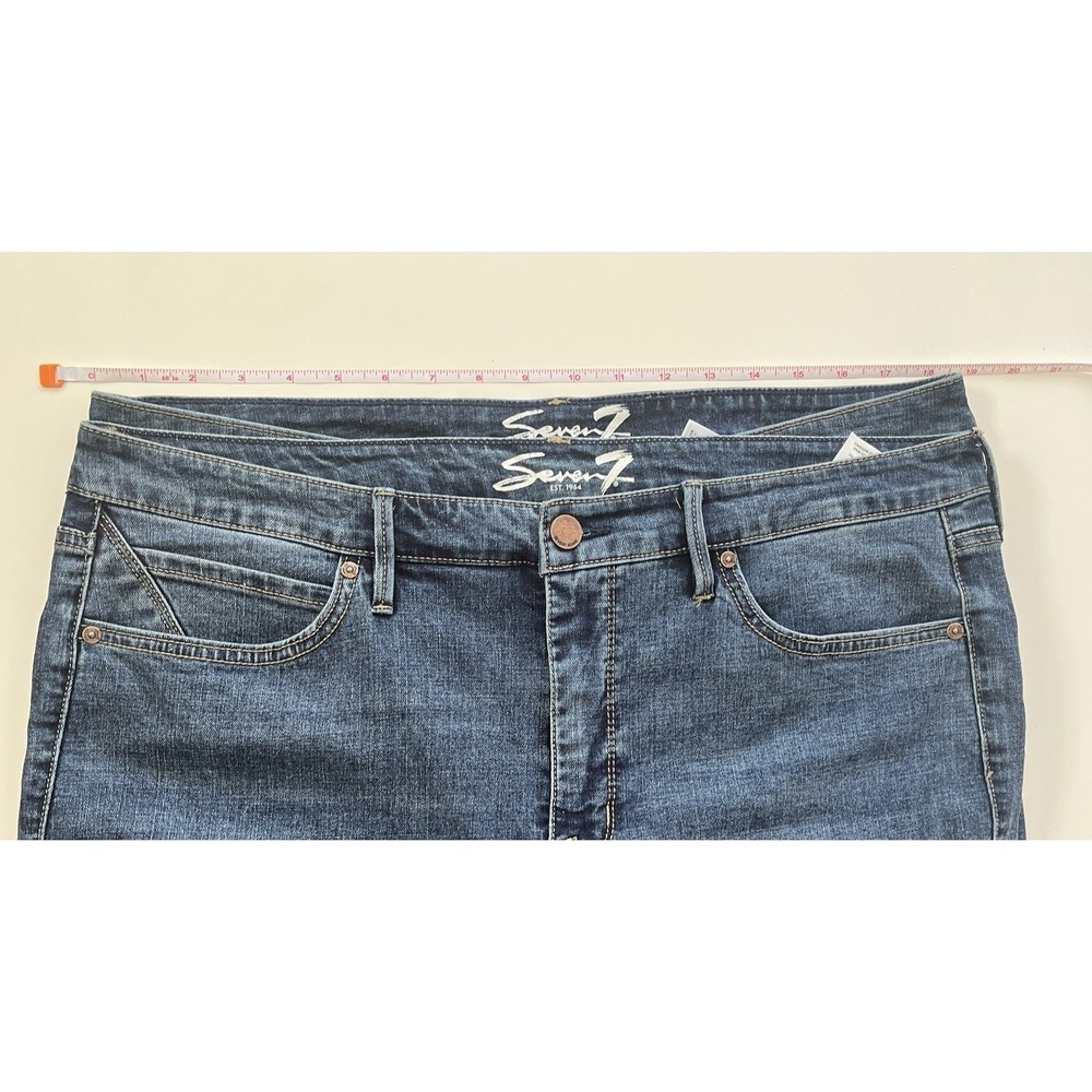 Seven 7 Jeans Women's Size 16 Skinny, Lot of 2, Medium Wash Denim Cotton Blend - Picture 8 of 8